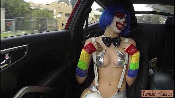 pretty teen mikayla mico in clown costume fucked in public