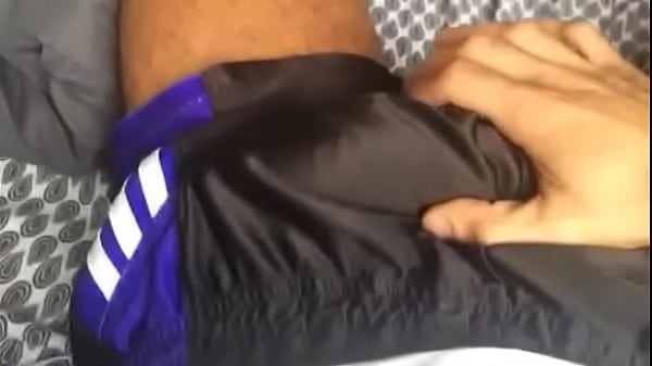 hands cum shot in compression shorts